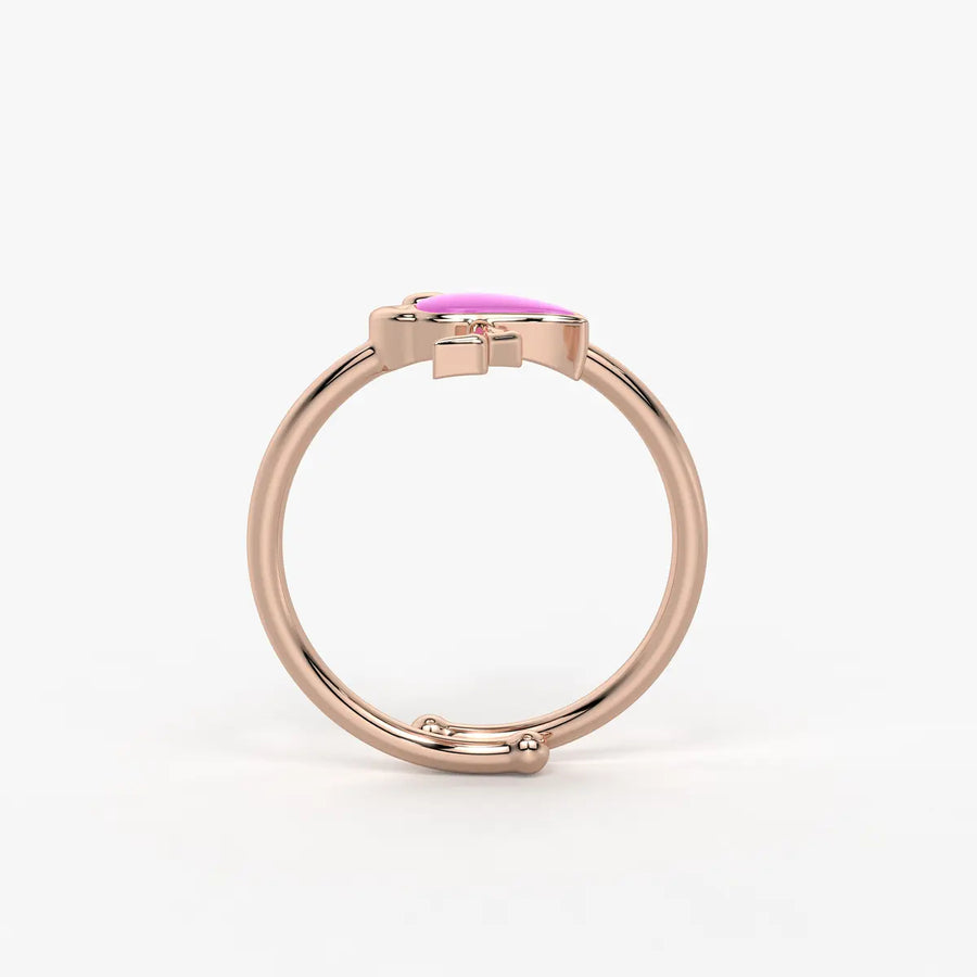 Blush Flamingo Twirl Adjustable Ring