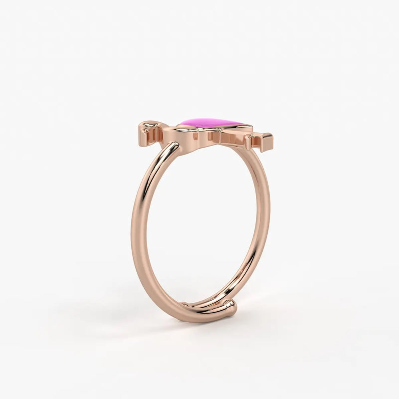 Blush Flamingo Twirl Adjustable Ring