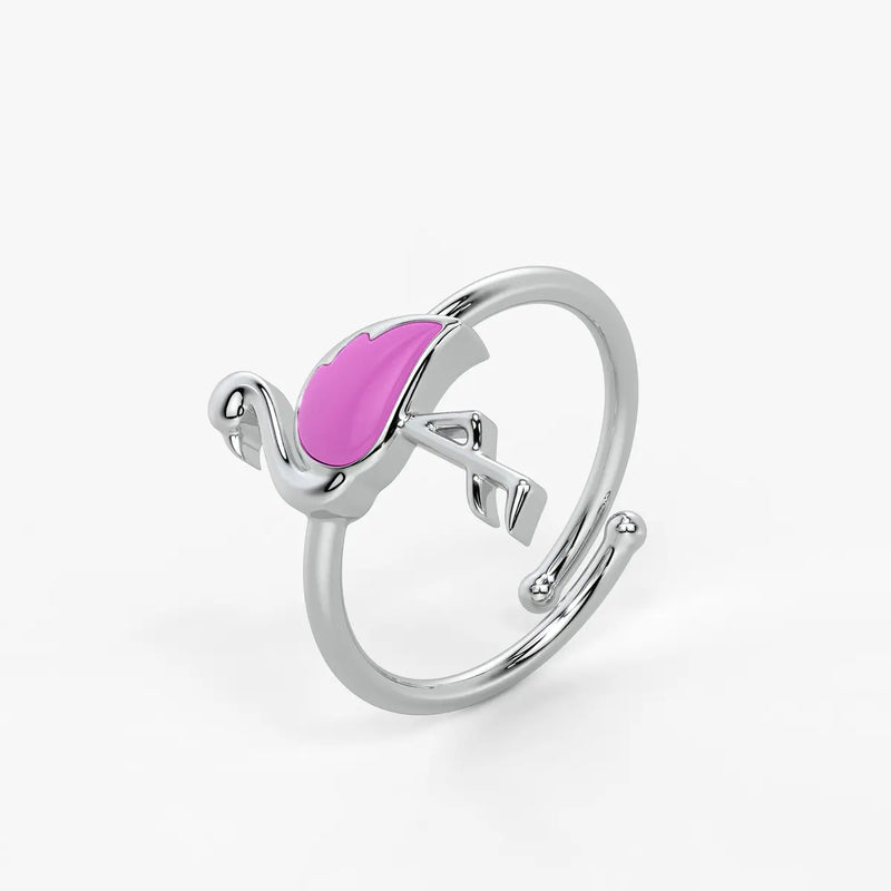 Blush Flamingo Twirl Adjustable Ring