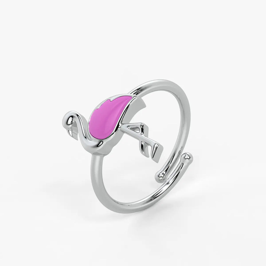 Blush Flamingo Twirl Adjustable Ring