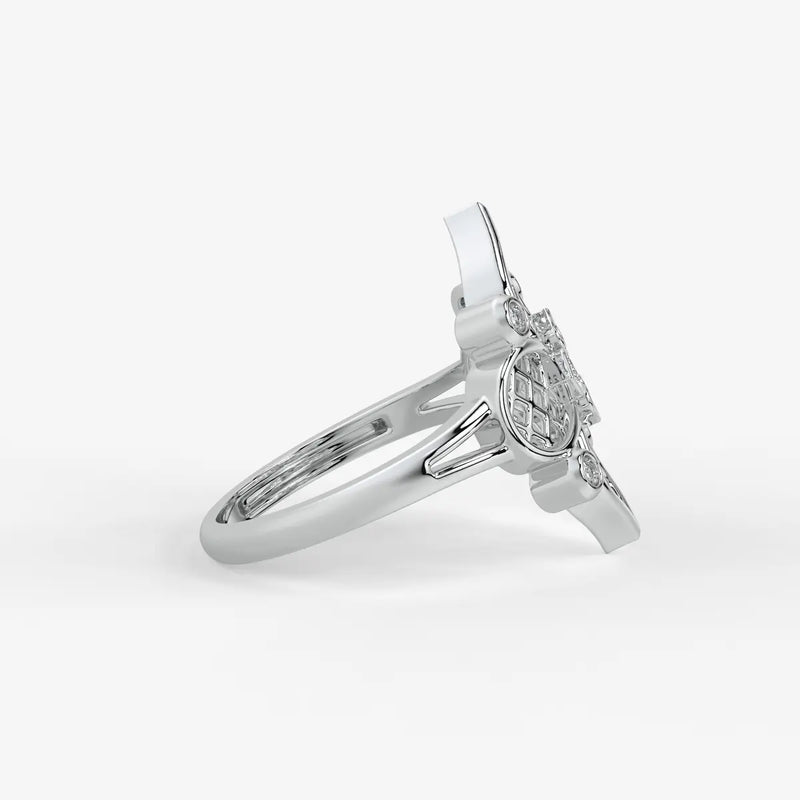 Aurelia Quatrefoil Lattice Diamond Ring