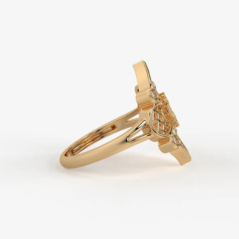 Aurelia Quatrefoil Lattice Diamond Ring