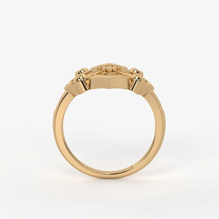 Aurelia Quatrefoil Lattice Diamond Ring