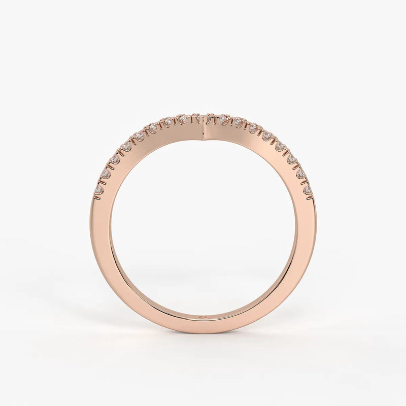 Curved Diamond Row Band Ring