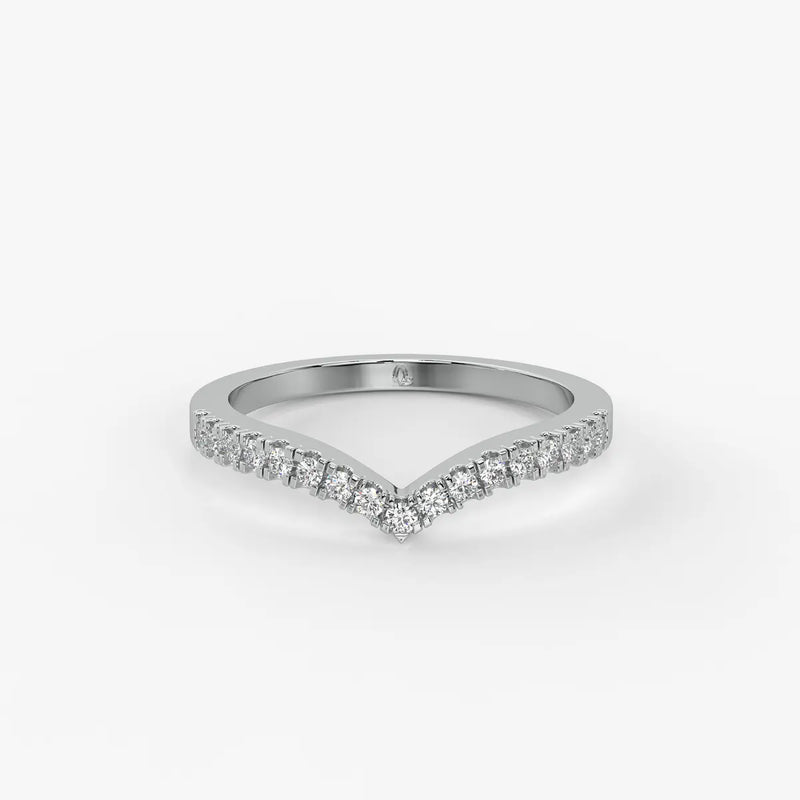 Curved Diamond Row Band Ring