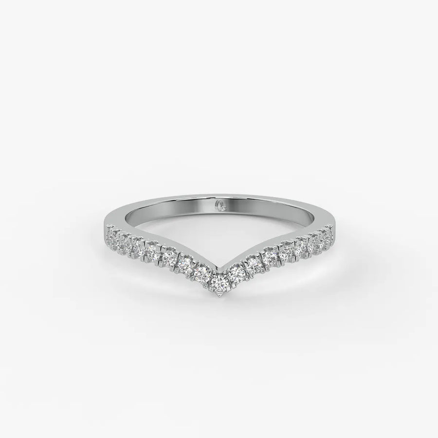 Curved Diamond Row Band Ring