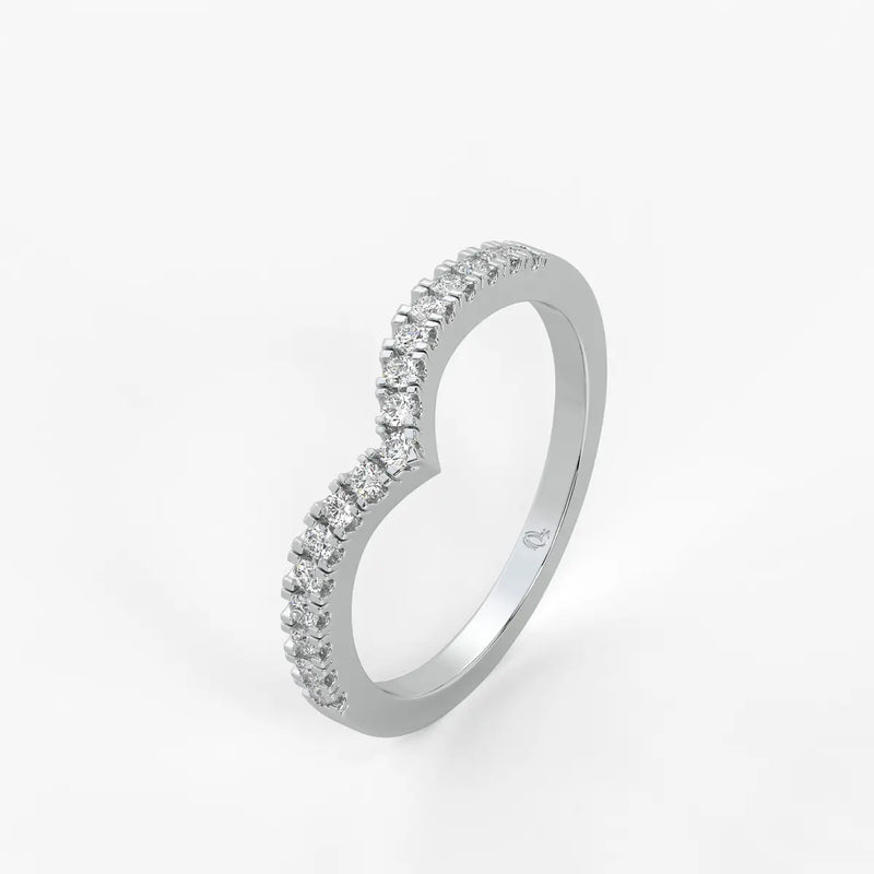 Curved Diamond Row Band Ring