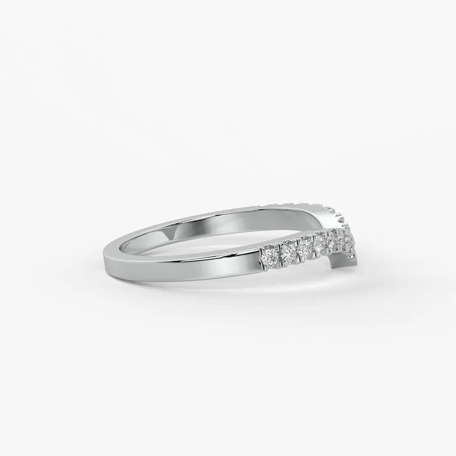 Curved Diamond Row Band Ring