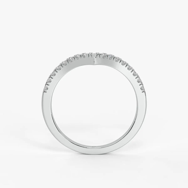 Curved Diamond Row Band Ring