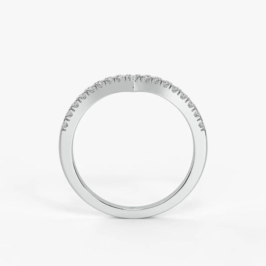 Curved Diamond Row Band Ring