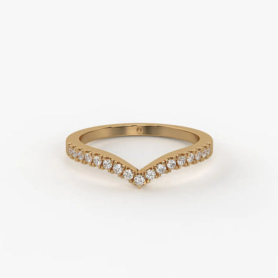 Curved Diamond Row Band Ring