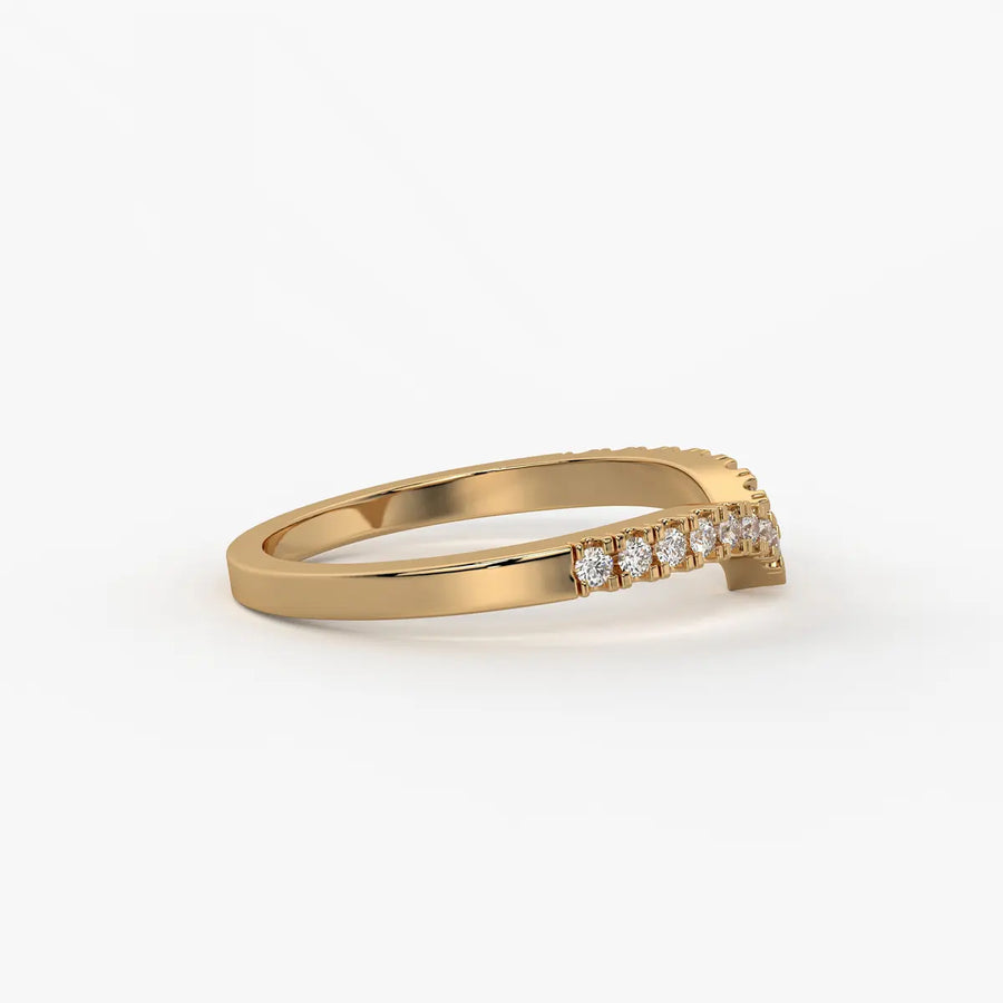 Curved Diamond Row Band Ring