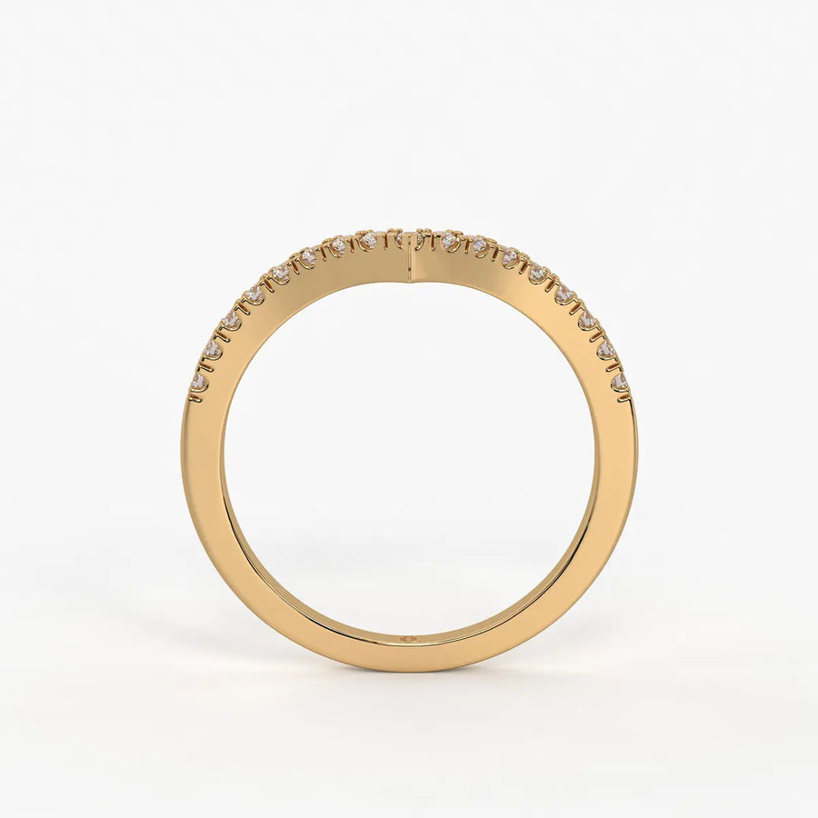 Curved Diamond Row Band Ring