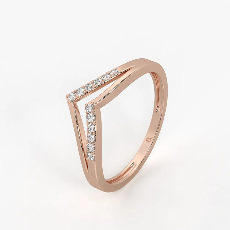 Twist Chevron Pavé Ladies Ring
