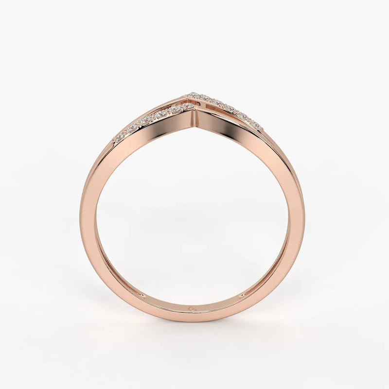 Twist Chevron Pavé Ladies Ring