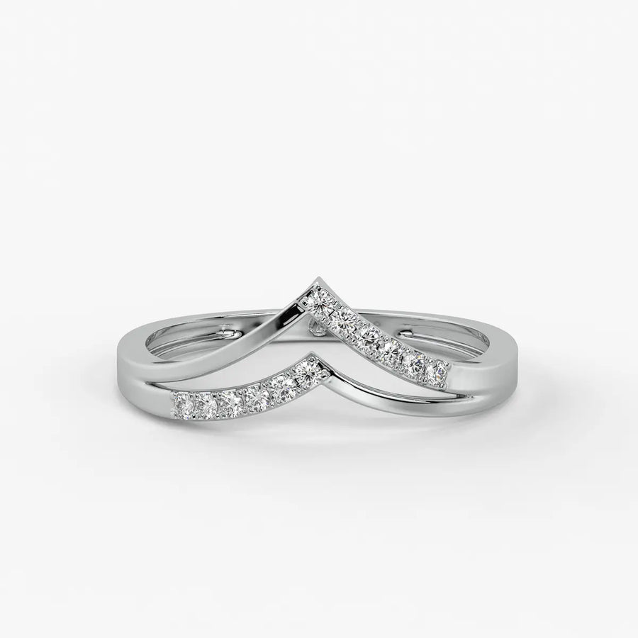 Twist Chevron Pavé Ladies Ring