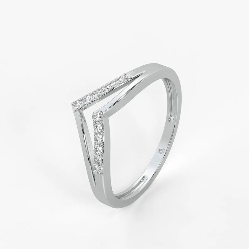 Twist Chevron Pavé Ladies Ring