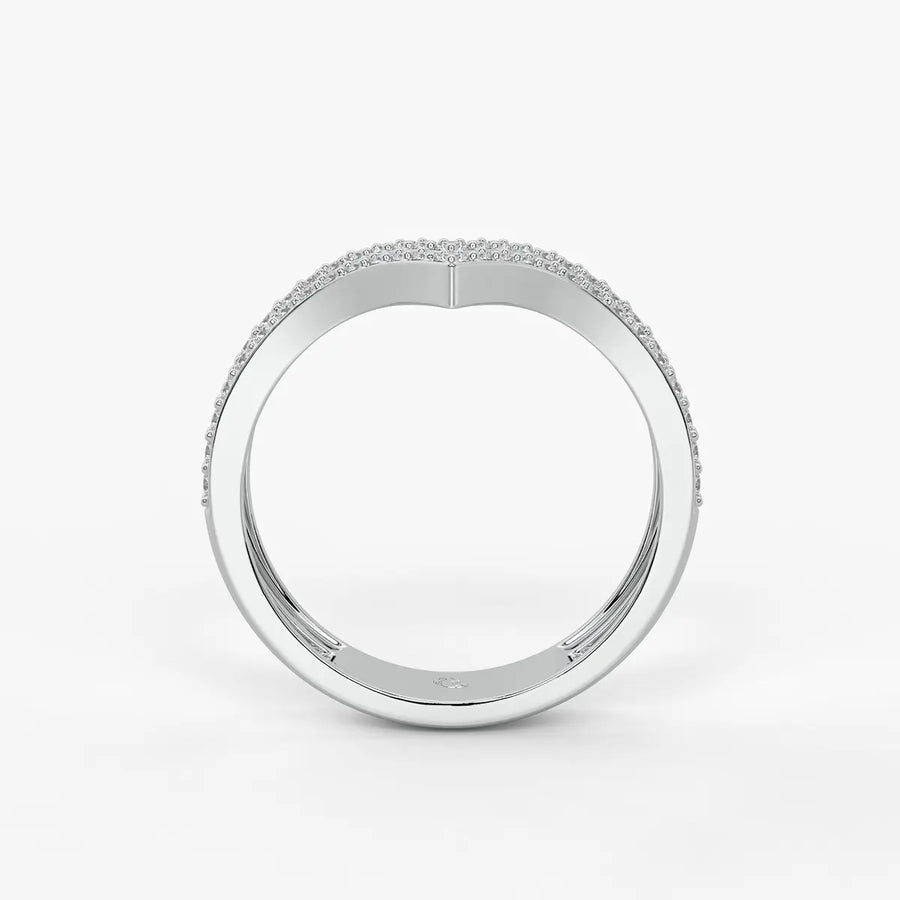 Double Chevron Pavé Ladies Ring