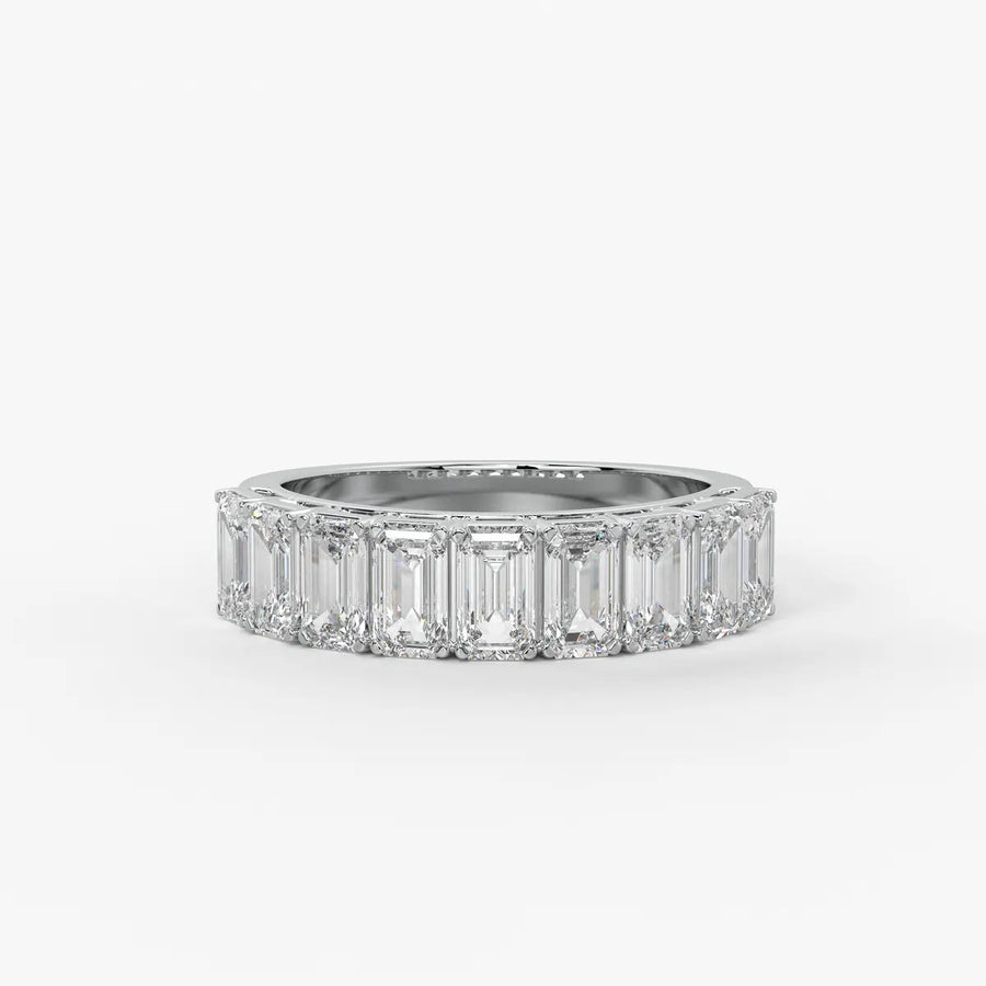 Emerlisse Emerald Diamond Eternity Band