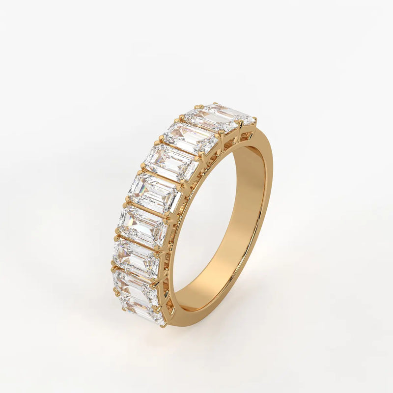 Emerlisse Emerald Diamond Eternity Band