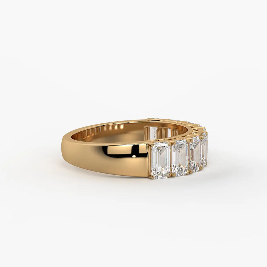 Emerlisse Emerald Diamond Eternity Band