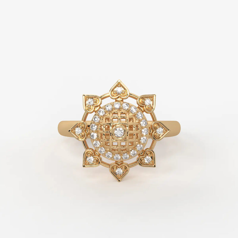 Heartwheel Diamond Ring