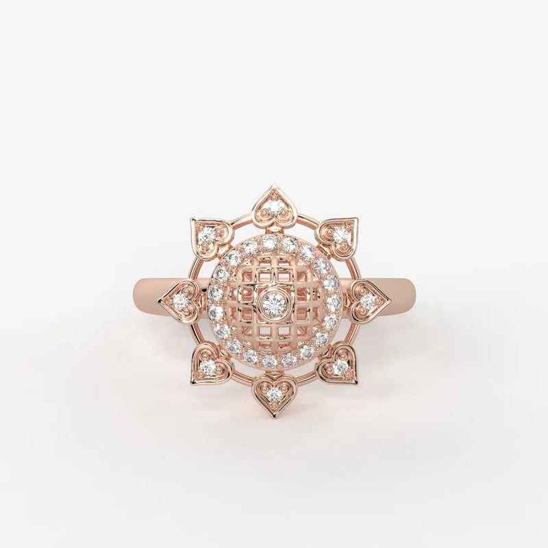 Heartwheel Diamond Ring
