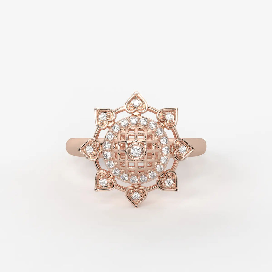 Heartwheel Diamond Ring