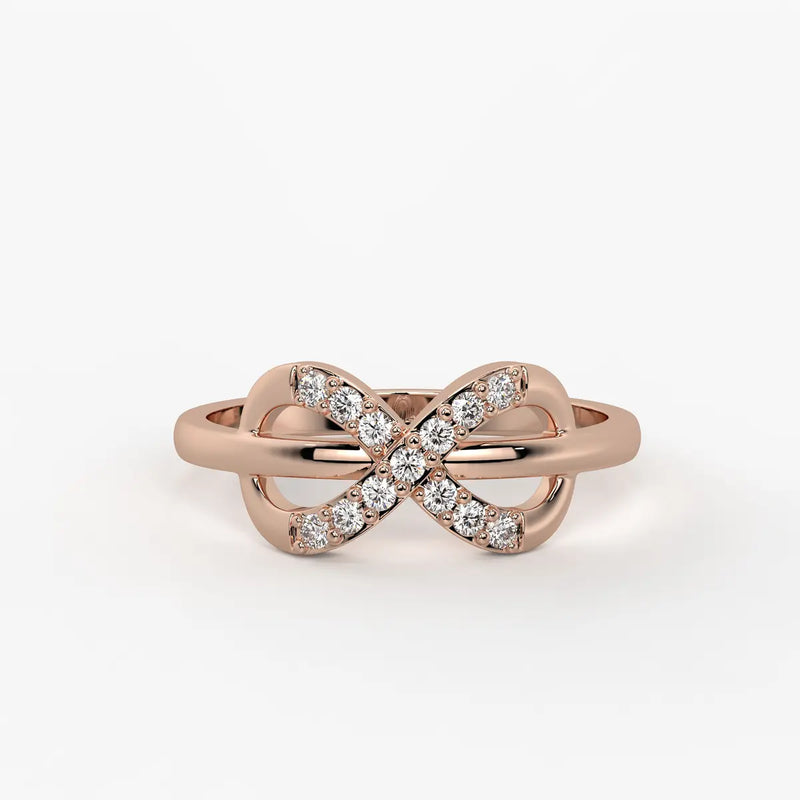 Infinity Cross Pavé Ladies Ring