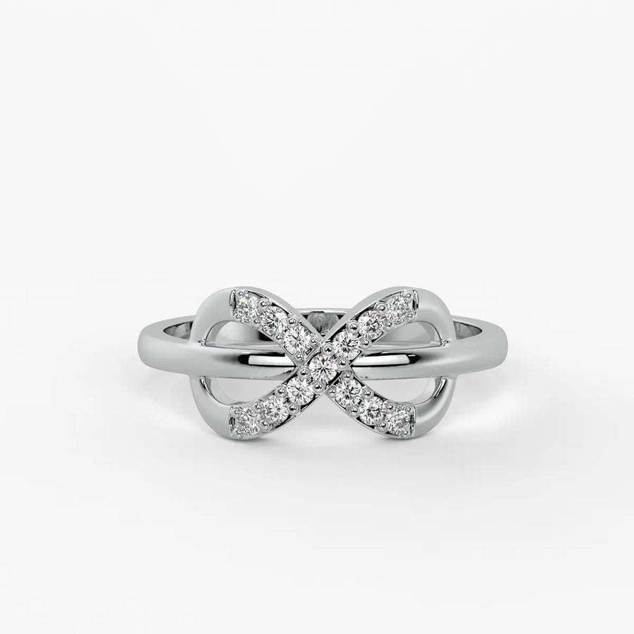 Infinity Cross Pavé Ladies Ring