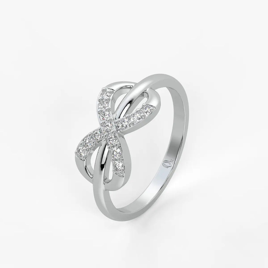 Infinity Cross Pavé Ladies Ring