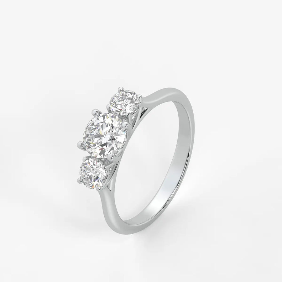Orivanta Round Trilogy Diamond Ring