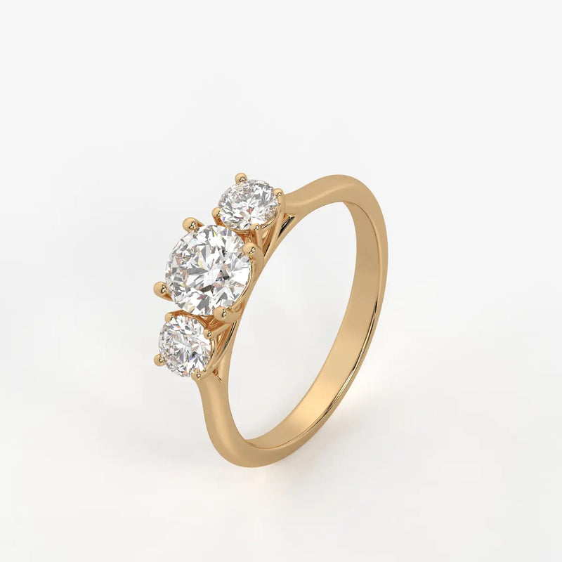 Orivanta Round Trilogy Diamond Ring