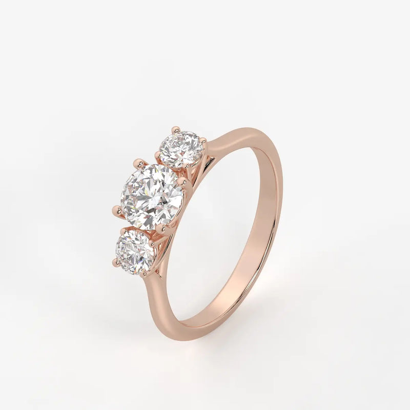 Orivanta Round Trilogy Diamond Ring