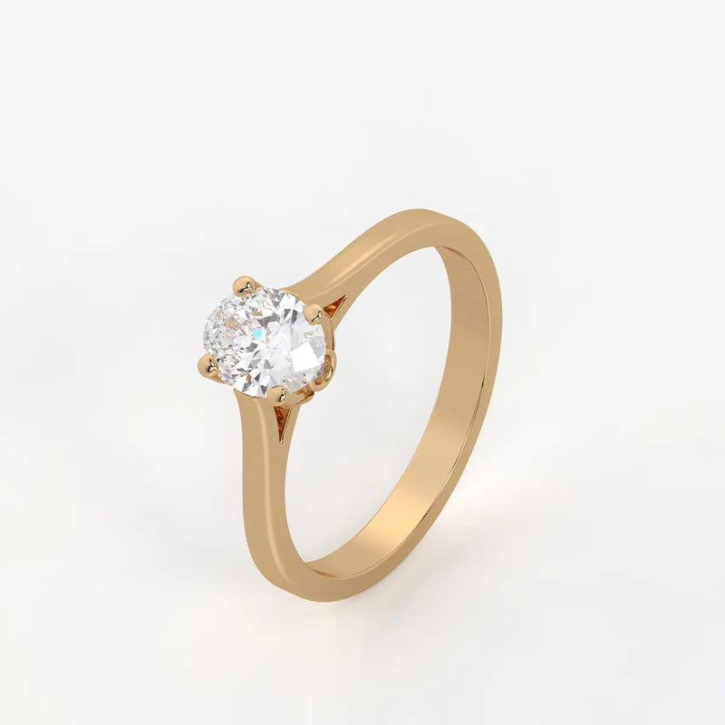 Avelisse Oval Solitaire Diamond Ring