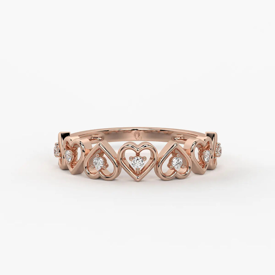 Cupid Crest Diamond Heart Band