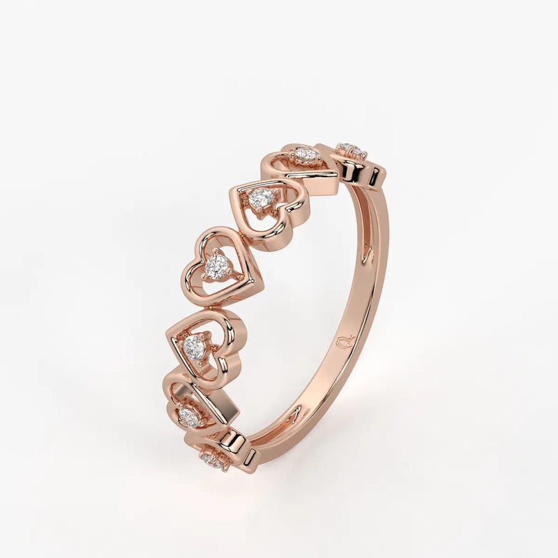 Cupid Crest Diamond Heart Band
