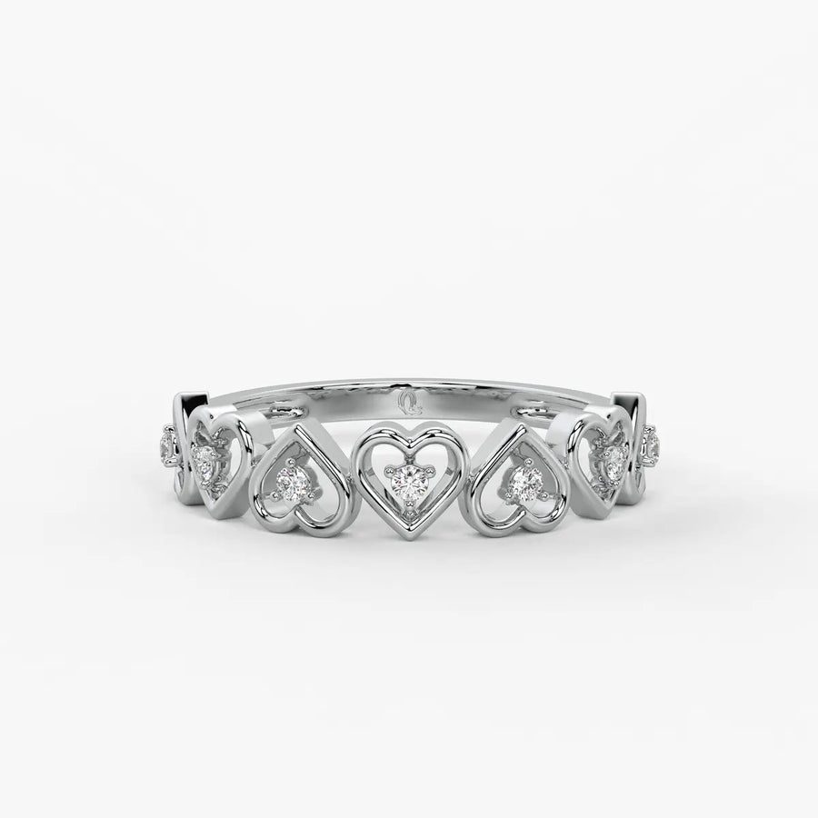 Cupid Crest Diamond Heart Band