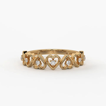 Cupid Crest Diamond Heart Band