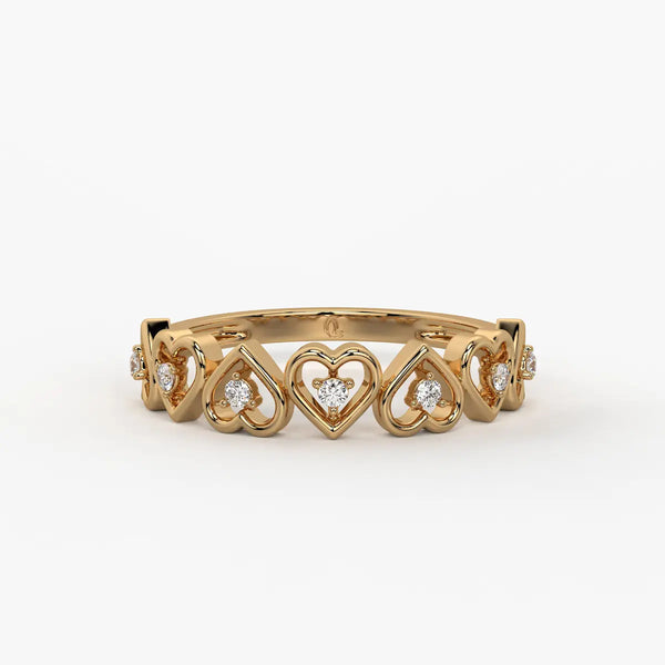 Cupid Crest Diamond Heart Band
