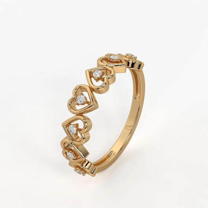 Cupid Crest Diamond Heart Band