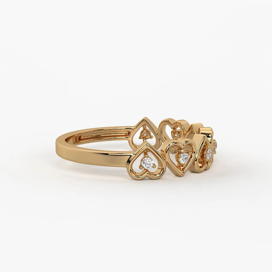 Cupid Crest Diamond Heart Band
