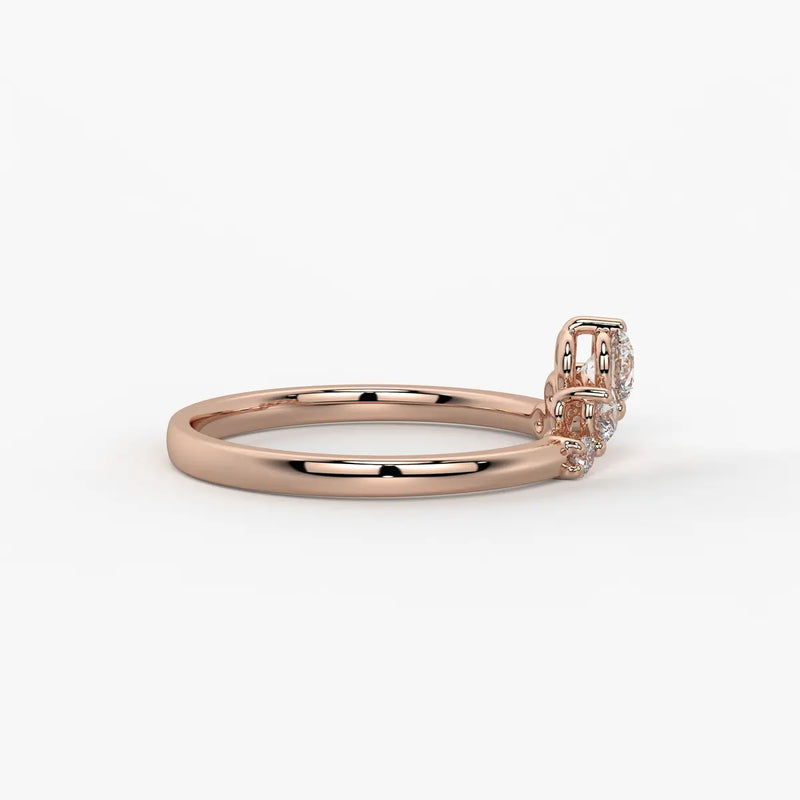 Crown Cluster Solitaire Ladies Ring