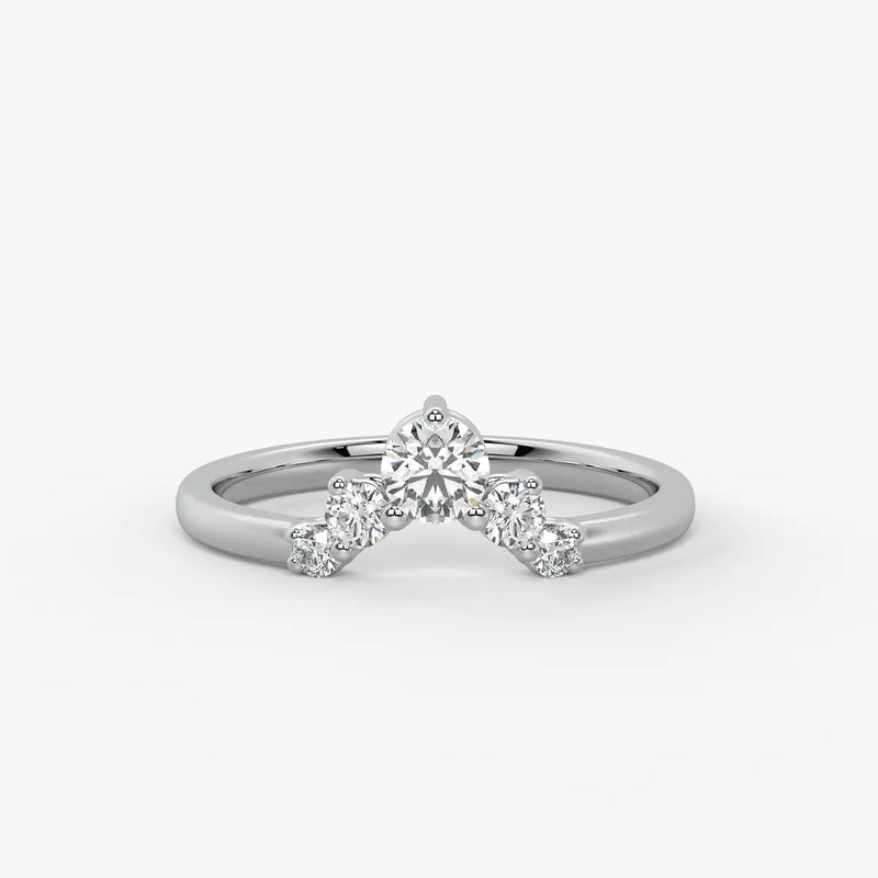 Crown Cluster Solitaire Ladies Ring