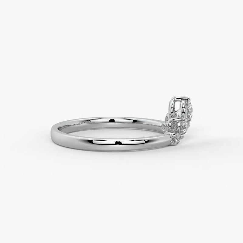 Crown Cluster Solitaire Ladies Ring