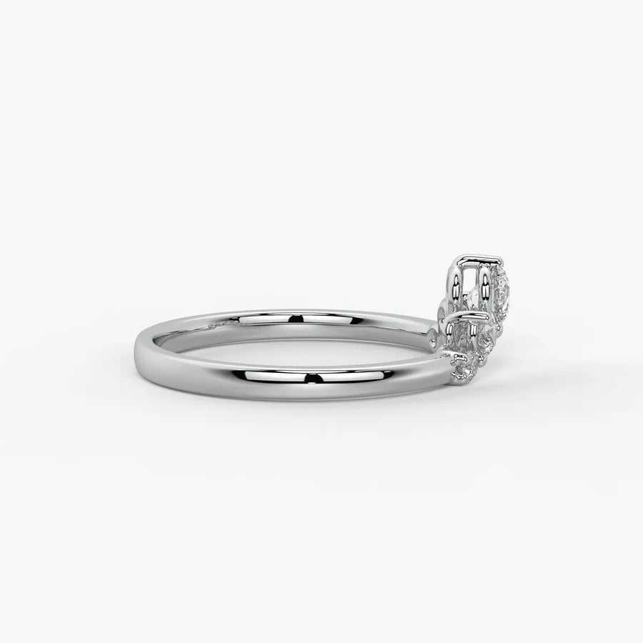 Crown Cluster Solitaire Ladies Ring