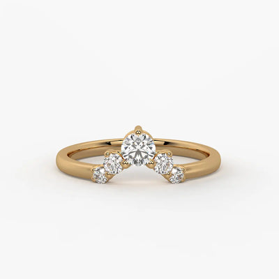 Crown Cluster Solitaire Ladies Ring