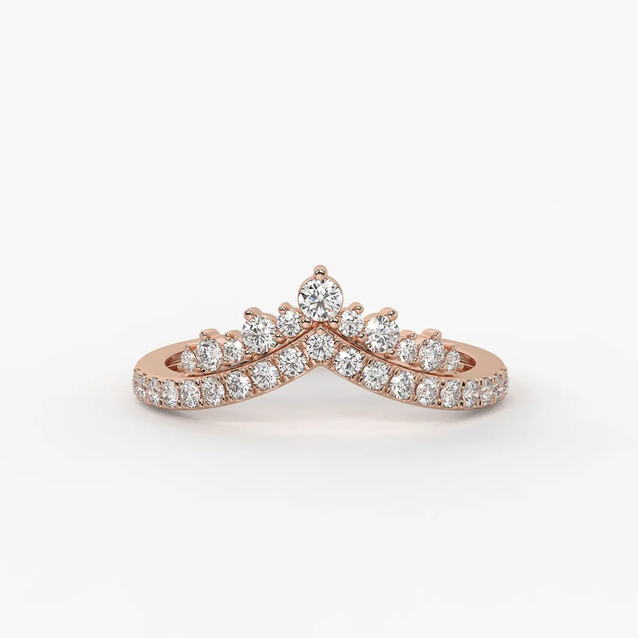 Crown Curve Diamond Ring