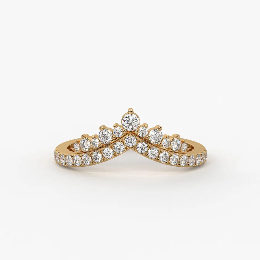 Crown Curve Diamond Ring