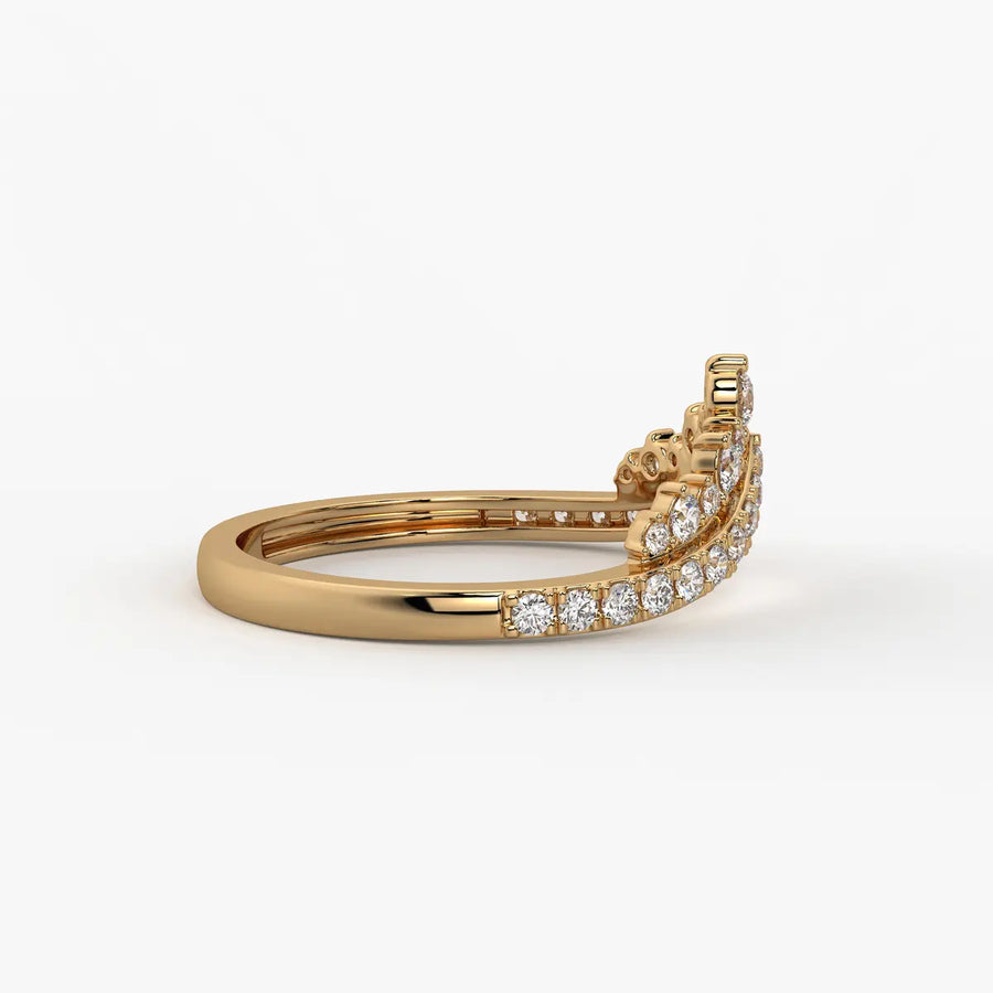Crown Curve Diamond Ring